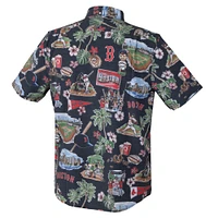 Chemise boutonnée bleu marine Reyn Spooner pour homme, motif Boston Red Sox Scenic Tri-Blend