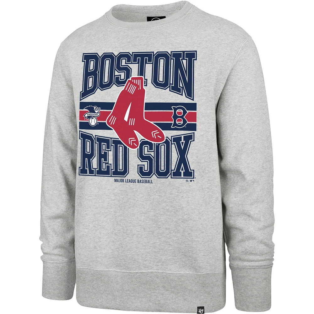 Men's '47  Gray Boston Red Sox Letters Headline Pullover Sweatshirt