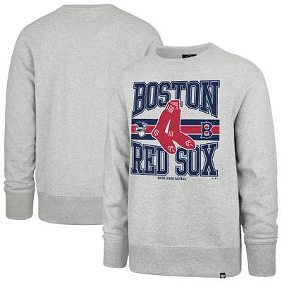 Men's '47  Gray Boston Red Sox Letters Headline Pullover Sweatshirt