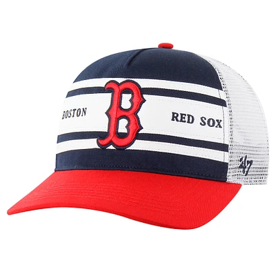 Men's '47 Navy Boston Red Sox Gridiron Super Stripe Relaxed Trucker Hitch Adjustable Hat