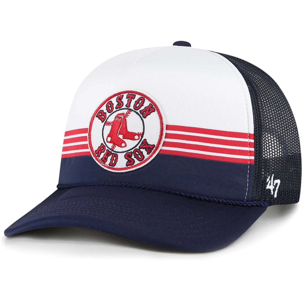 Casquette réglable de camionneur réglable en mousse sur le devant en maille '47 Navy Boston Red Sox pour hommes