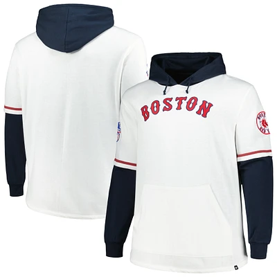 Sweat à capuche '47 pour hommes, blanc/bleu marine, Boston Red Sox, Big & Tall Trifecta Shortstop