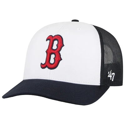Men's '47 White/Navy Boston Red Sox Freshman Trucker Adjustable Hat