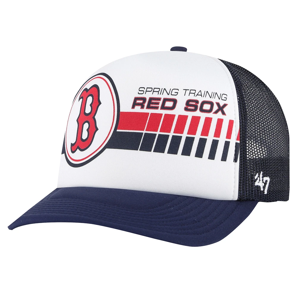 Casquette réglable de camionneur en mousse '47 pour hommes, blanc/blanc, Boston Red Sox 2024, entraînement de printemps