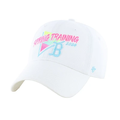 Men's '47 White Boston Red Sox 2024 Spring Training Vapor Wave Clean Up Adjustable Hat