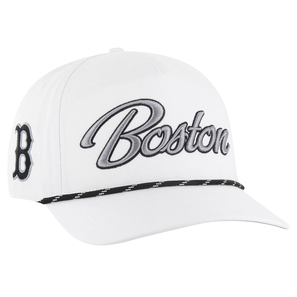 Men's '47 White Boston Red Sox Overhand Speckle Hitch Rope Adjustable Hat