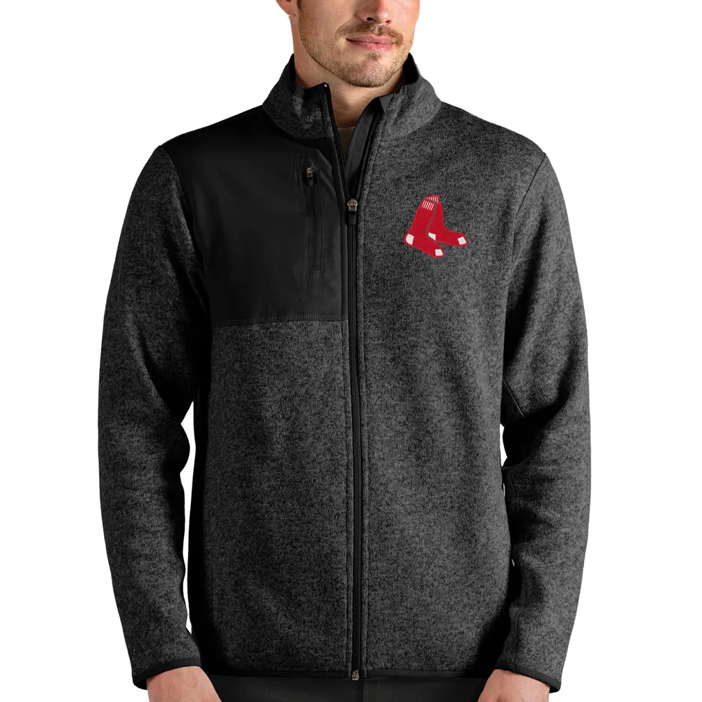 Antigua Men's Boston Red Sox Fortune Grey Half-Zip Pullover