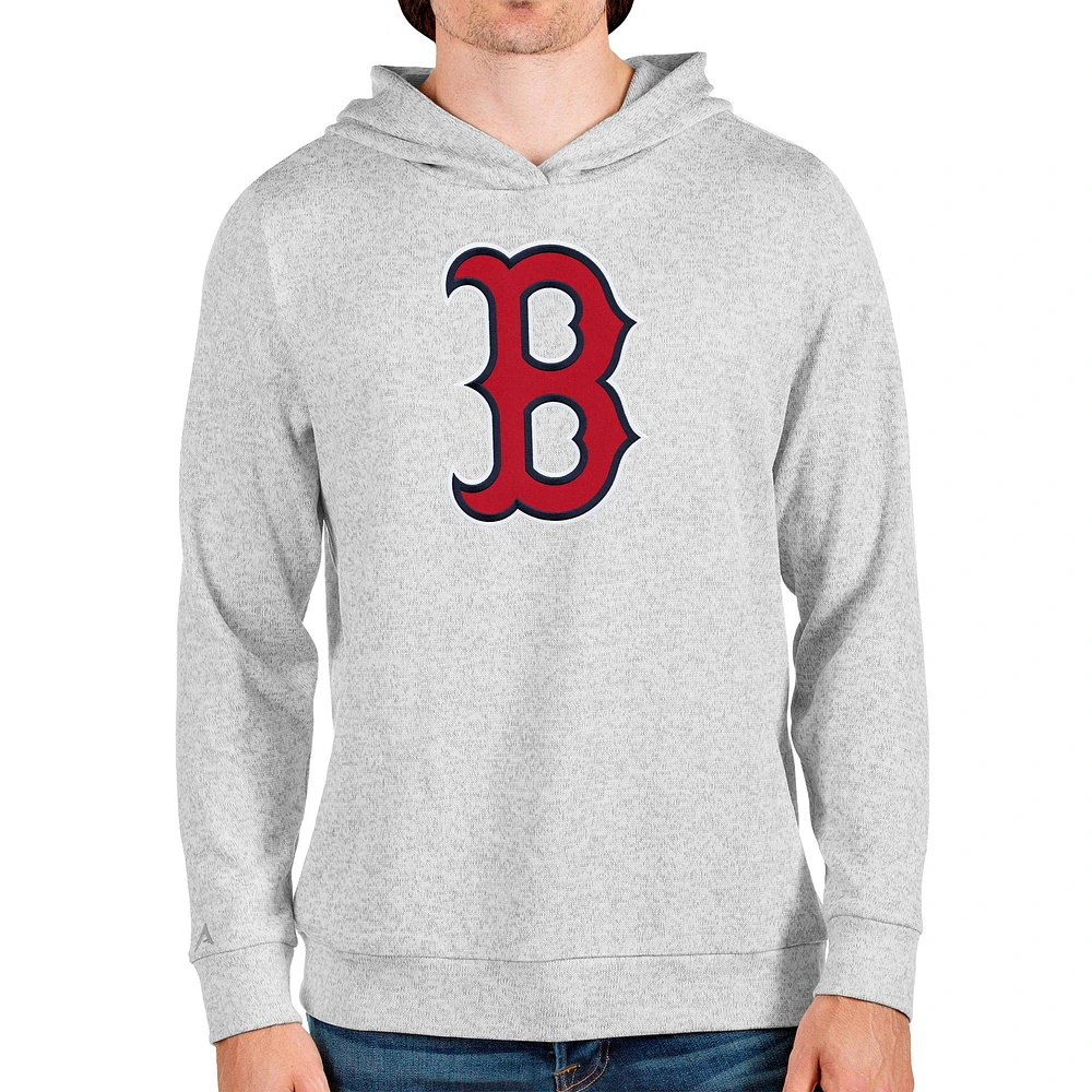 Sweat à capuche enfiler Absolute pour homme avec logo de l'équipe Boston Red Sox gris chiné Antigua
