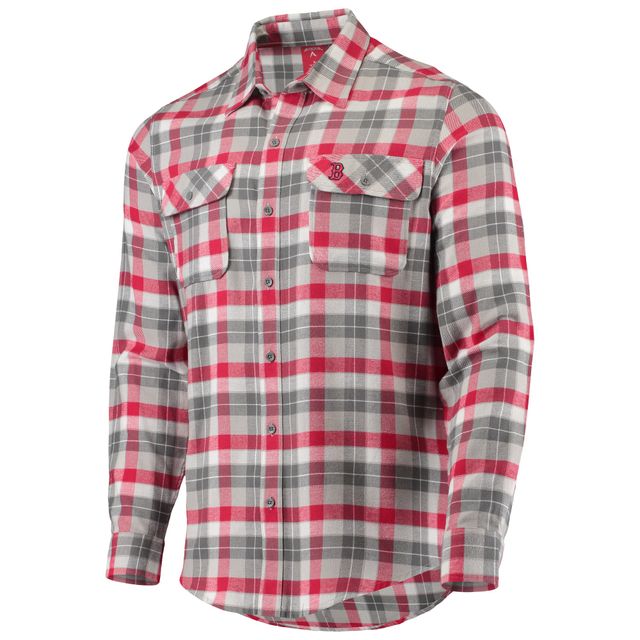 Lids Kansas City Royals Antigua Ease Flannel Button-Up Long Sleeve