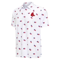 Men's Antigua White Boston Red Sox  Americana Polo