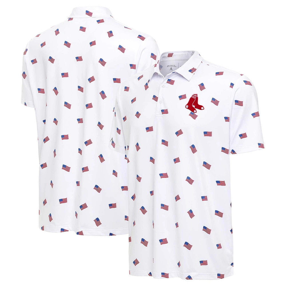 Men's Antigua White Boston Red Sox  Americana Polo