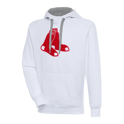 Sweat à capuche en chenille Victory Antigua White Boston Red Sox pour homme