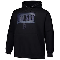 Men's  Black Boston Red Sox Stack Fleece Pullover Hoodie