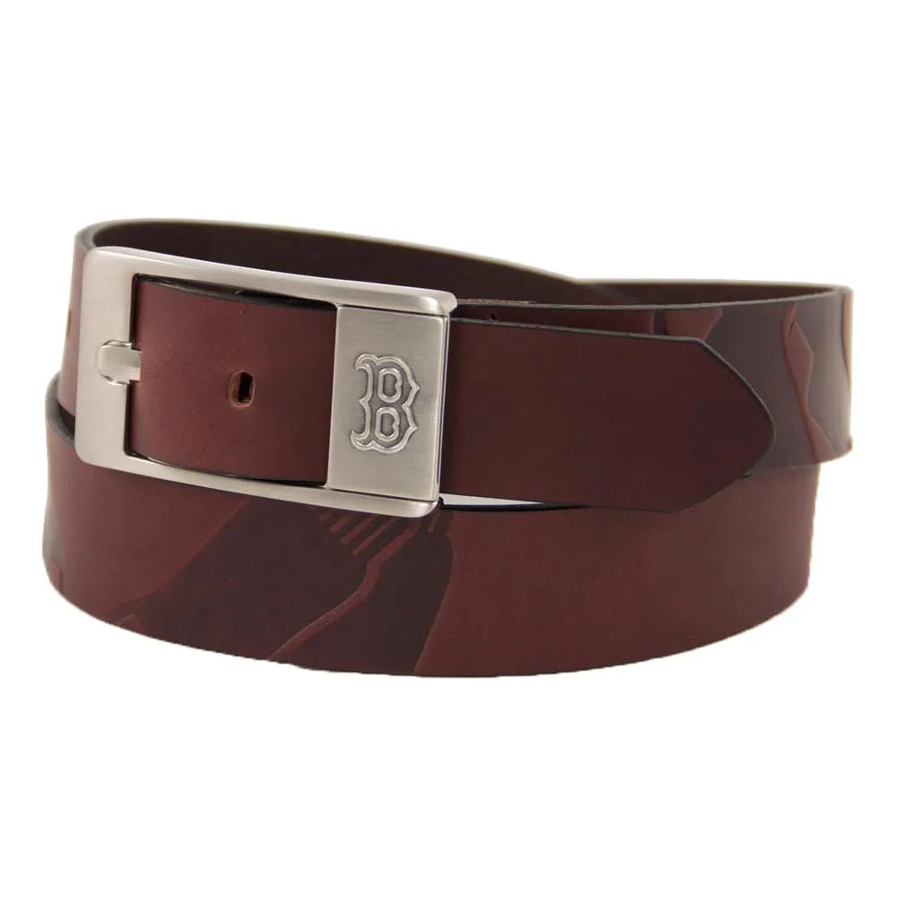 Ceinture homme marron Boston Red Sox Brandish en cuir