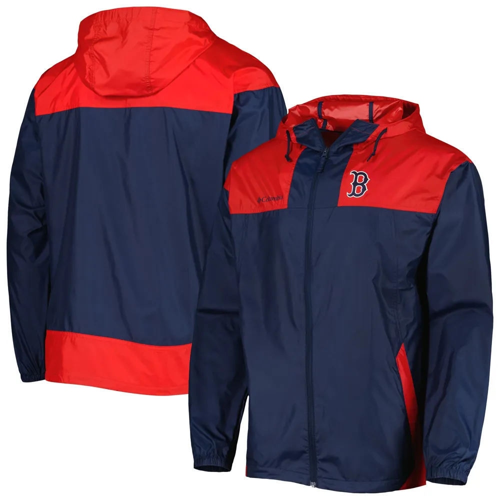 Columbia Navy/Red Boston Red Sox Omni-Shade Flash Forward Challenger Coupe-vent entièrement zippé pour homme