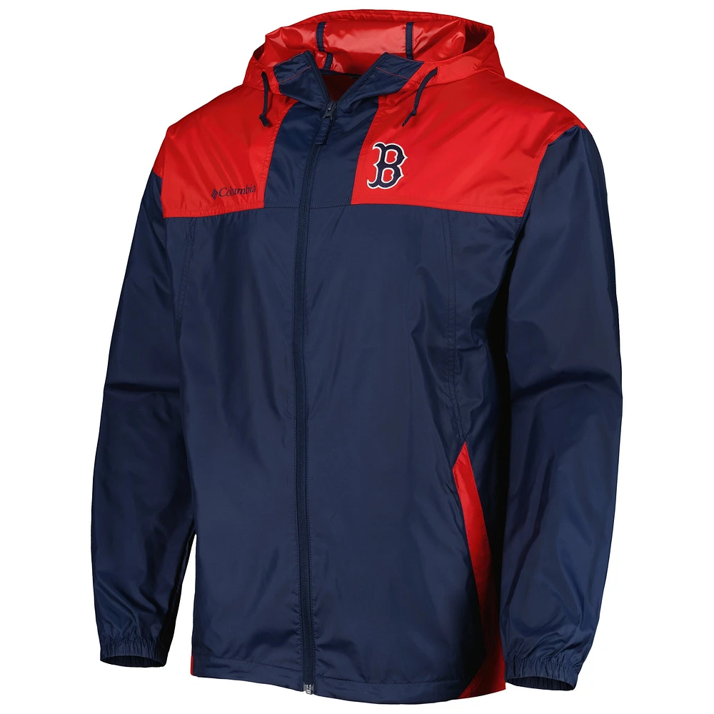 Columbia Navy/Red Boston Red Sox Omni-Shade Flash Forward Challenger Coupe-vent entièrement zippé pour homme