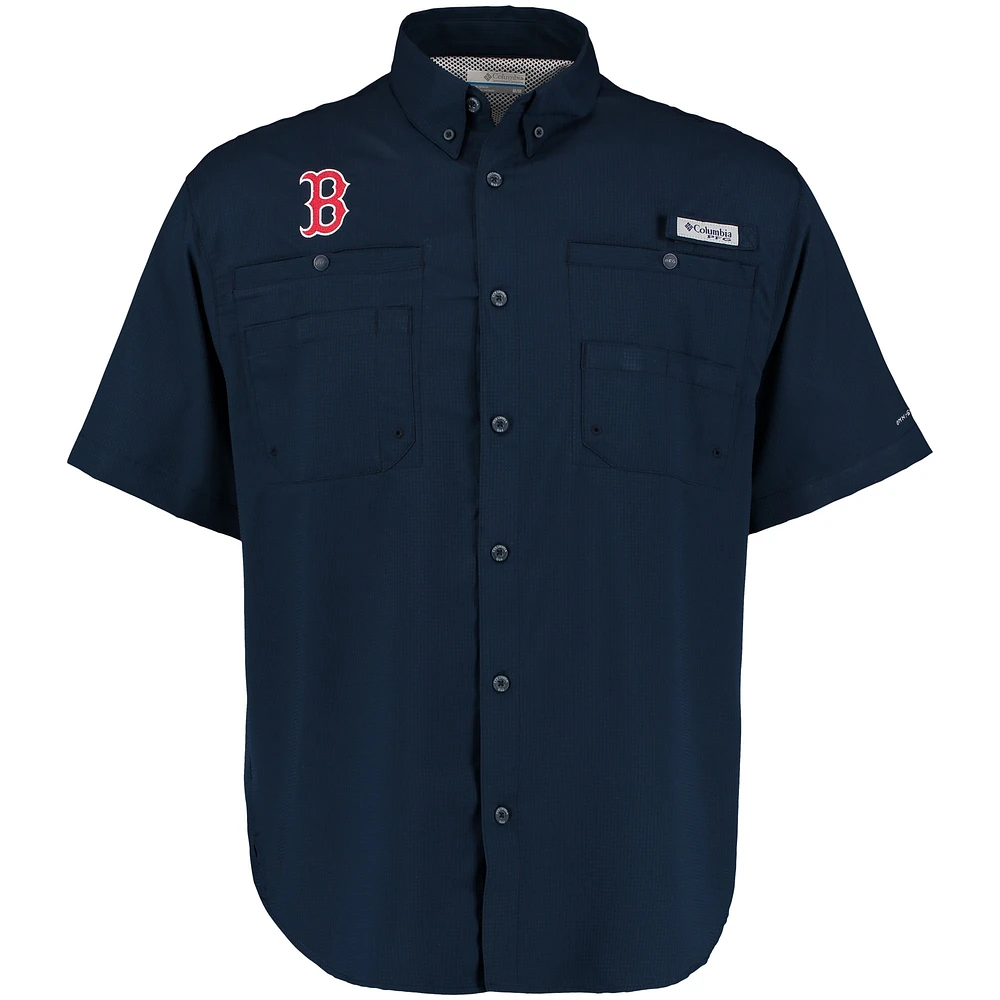 Chemise boutonnée Columbia Navy Boston Red Sox Tamiami Omni-Shade pour hommes