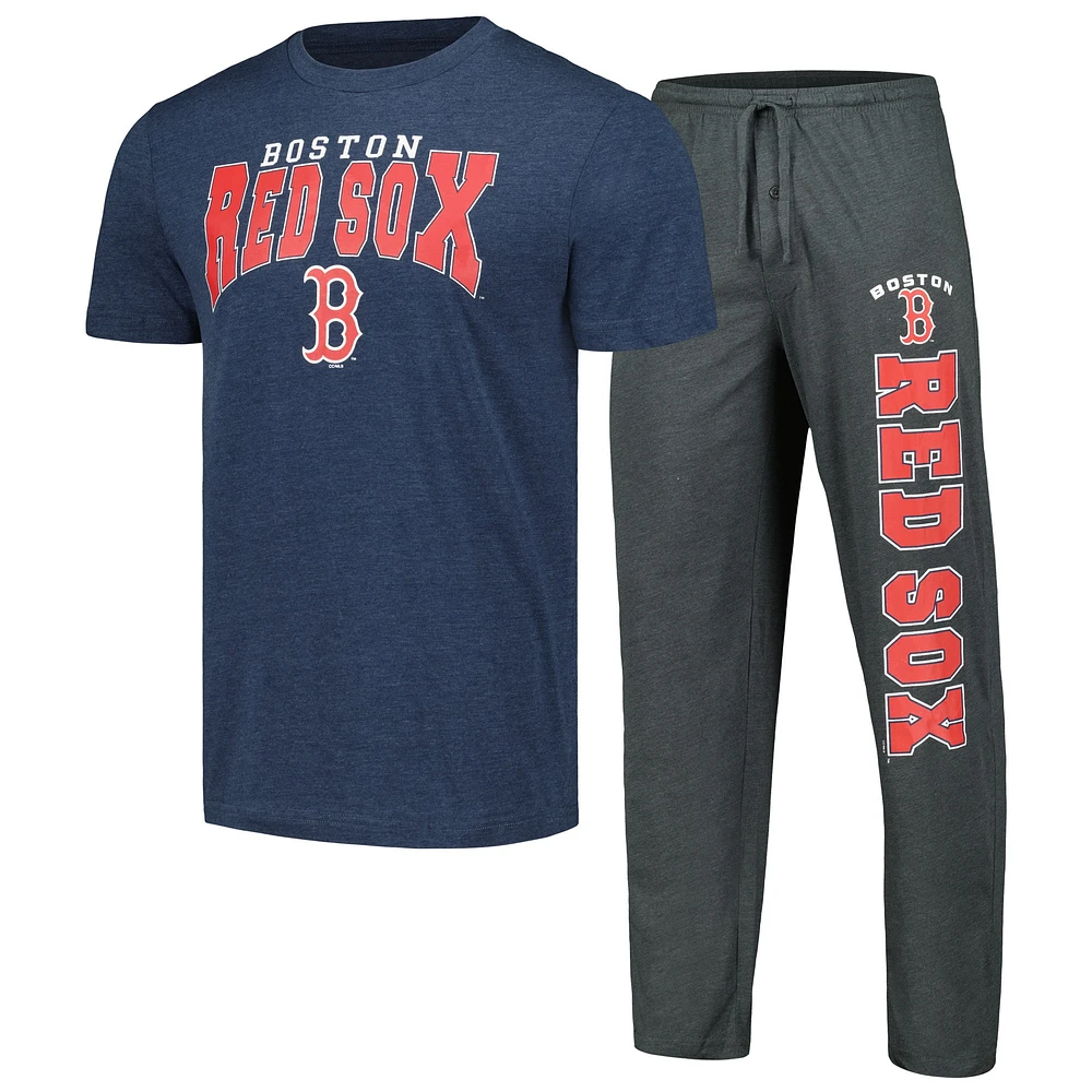 Ensemble de nuit pour hommes Concepts Sport Charbon/Marine Boston Red Sox Meter T-shirt et pantalon