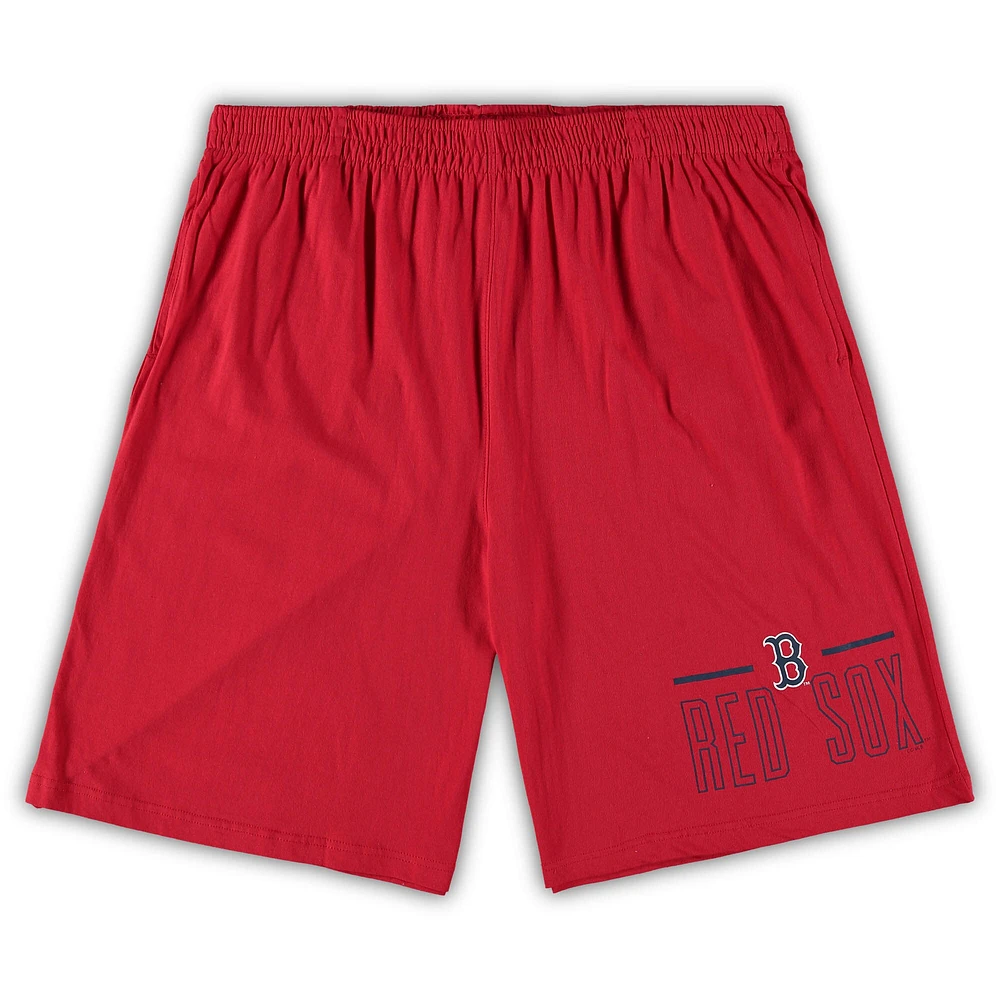 Ensemble de nuit avec t-shirt et short Concepts Sport pour hommes, bleu marine/rouge Boston Red Sox Big & Tall