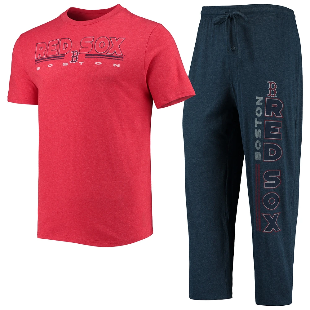 Concepts Sport Ensemble de nuit avec t-shirt et pantalon Boston Red Sox Meter bleu marine/rouge pour homme