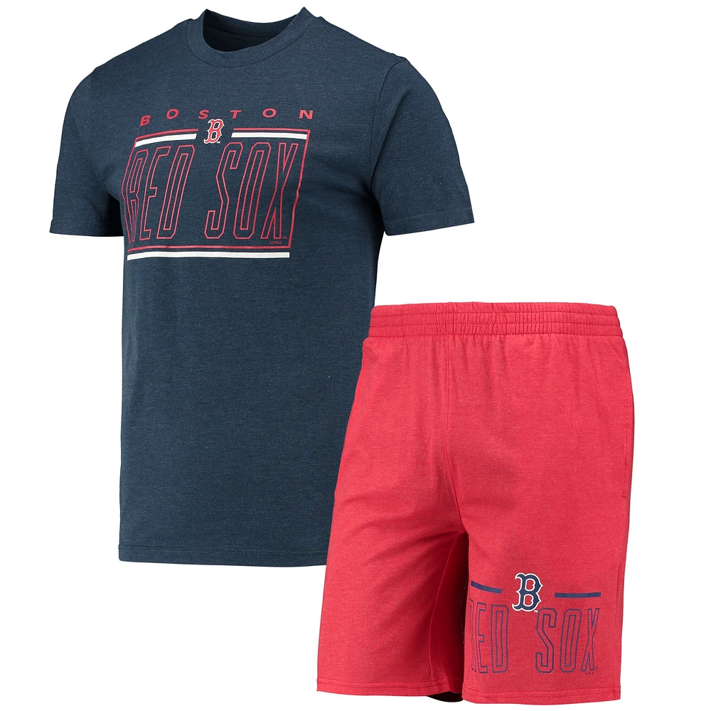 Ensemble de nuit avec t-shirt et short Boston Red Sox Meter Concepts Sport rouge/bleu marine pour homme