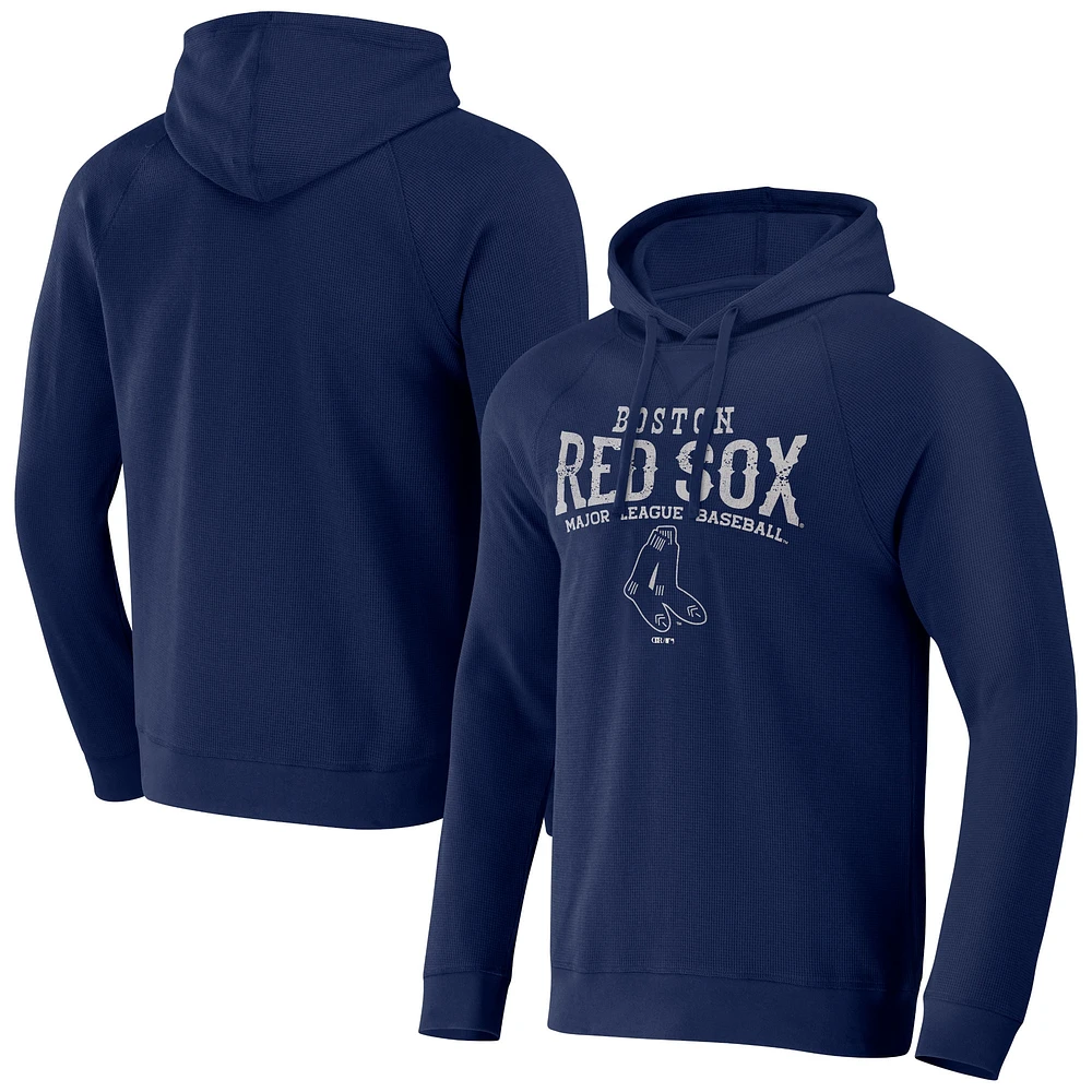 Men's Darius Rucker Collection by Fanatics  Navy Boston Red Sox Waffle-Knit Raglan Pullover Hoodie