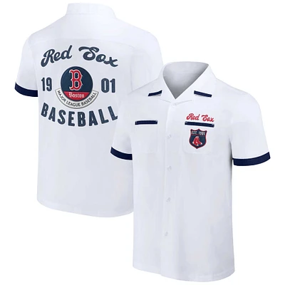 Men's Darius Rucker Collection by Fanatics  White Boston Red Sox Bowling Button-Up Shirt