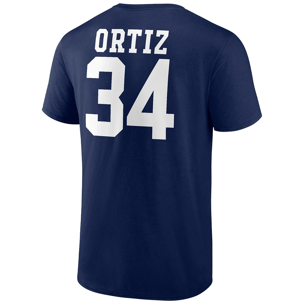 T-shirt graphique David Ortiz pour homme avec logo Boston Red Sox bleu marine