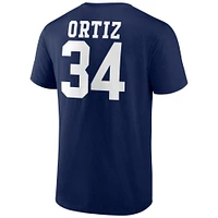 T-shirt graphique David Ortiz pour homme avec logo Boston Red Sox bleu marine