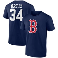 Men's David Ortiz Navy Boston Red Sox Logo Graphic T-Shirt