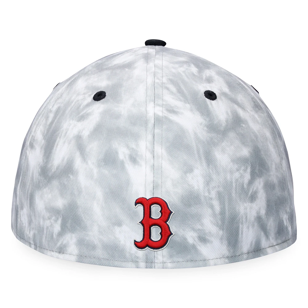 Men's Fanatics Black/White Boston Red Sox Smoke Dye Fitted Hat