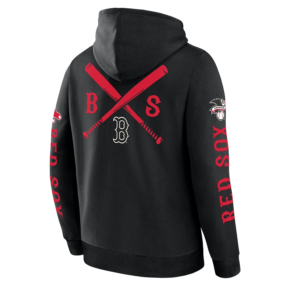 Men's Fanatics Black Boston Red Sox Big City Legacy Fleece Pullover Hoodie