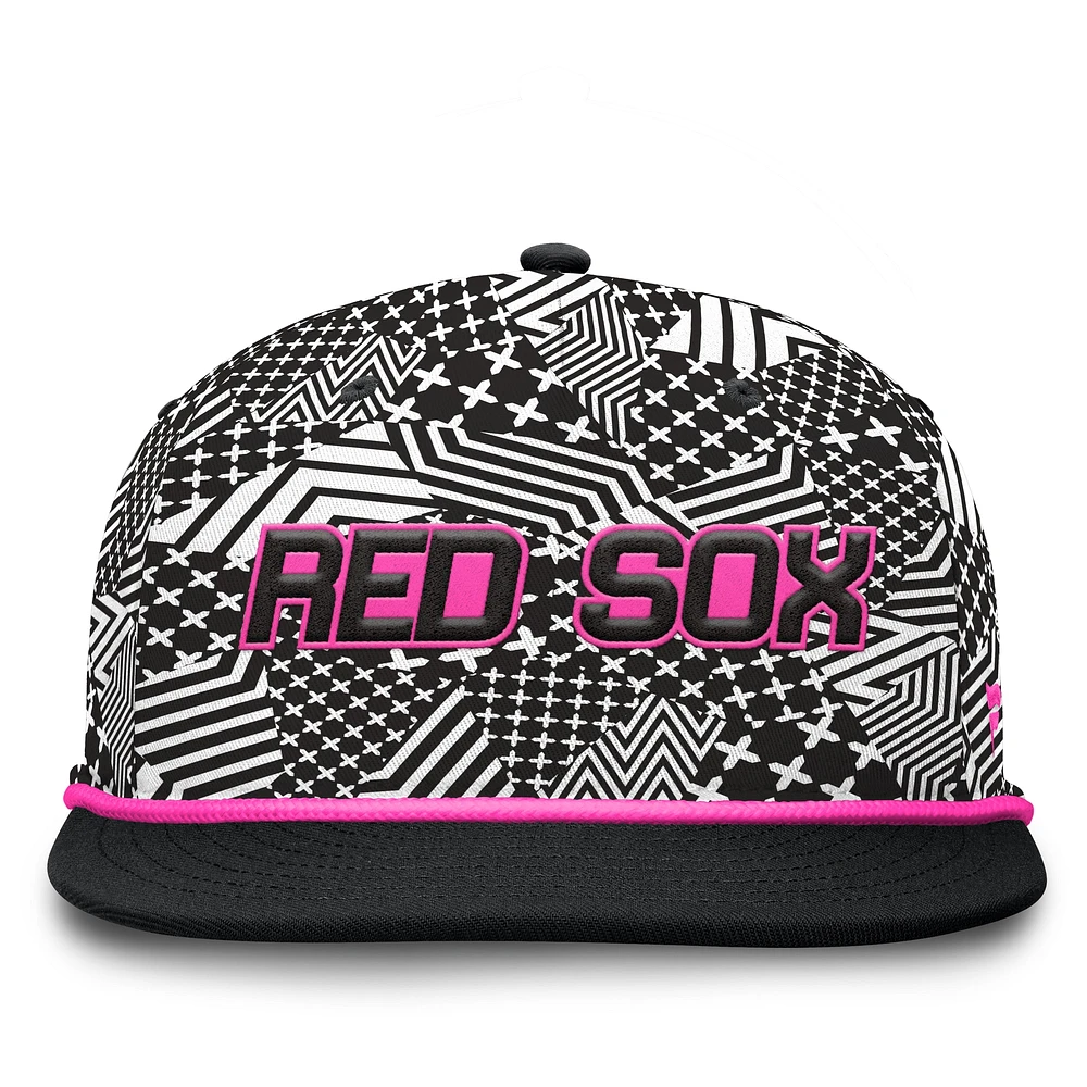 Men's Fanatics Black Boston Red Sox Let's Glow Moon Shot Snapback Hat