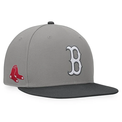 Casquette Snapback Ace Fanatics Charcoal Boston Red Sox pour hommes