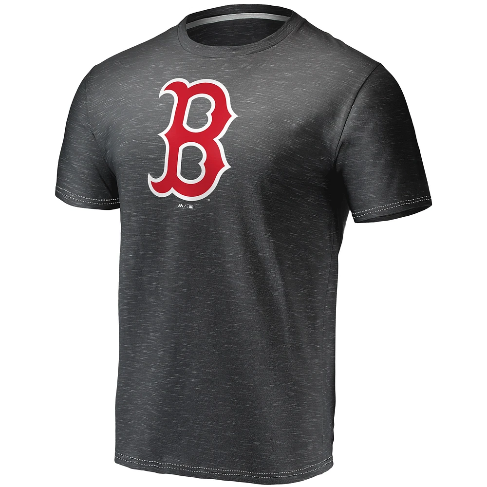 T-shirt à teinture spatiale avec logo officiel des Red Sox de Boston Fanatics Charcoal pour hommes