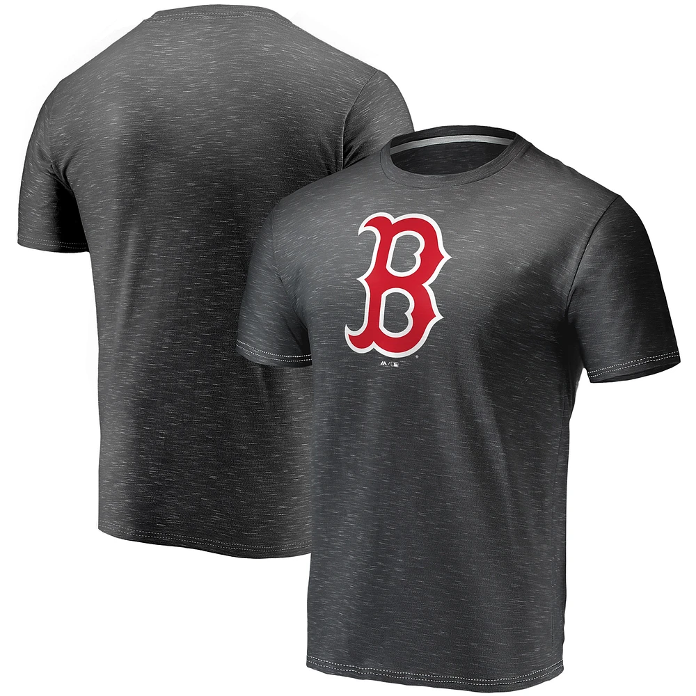 T-shirt à teinture spatiale avec logo officiel des Red Sox de Boston Fanatics Charcoal pour hommes