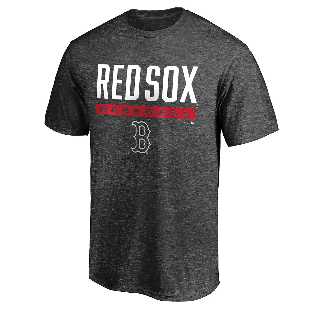 T-shirt à rayures gagnantes Fanatics Charcoal Boston Red Sox pour hommes