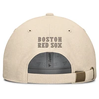 Men's Fanatics Cream Boston Red Sox Front Office Leather Patch Adjustable Hat