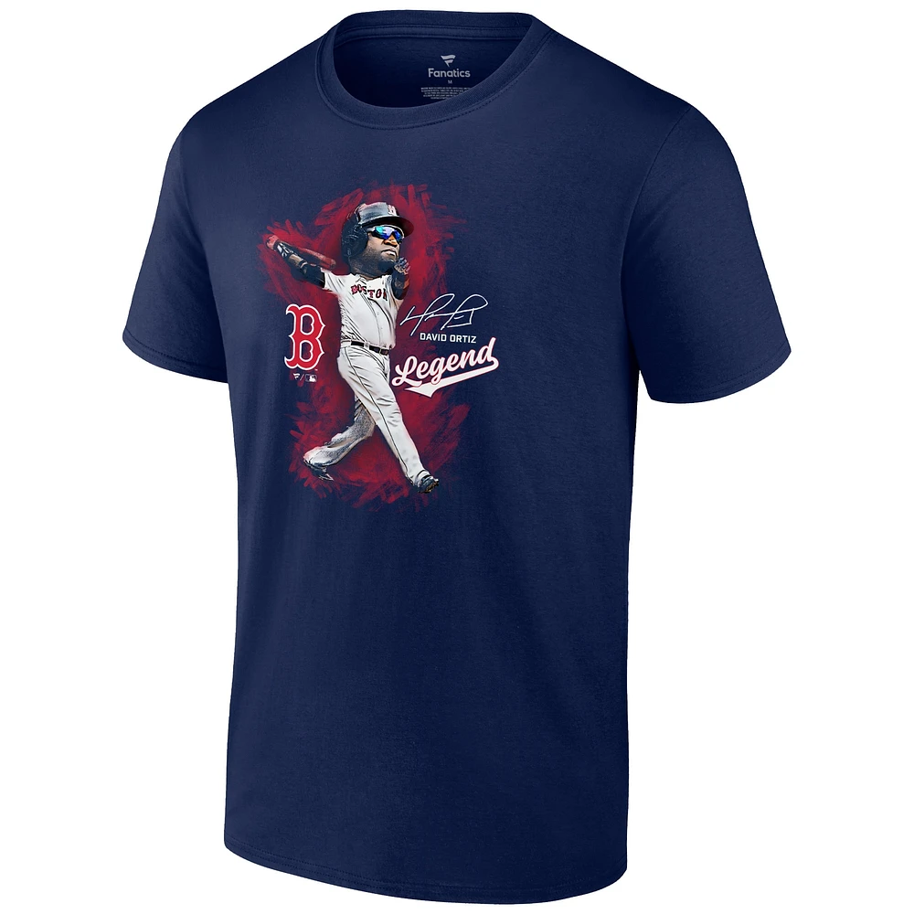 T-shirt graphique Fanatics David Ortiz pour hommes, bleu marine, légende des Red Sox de Boston