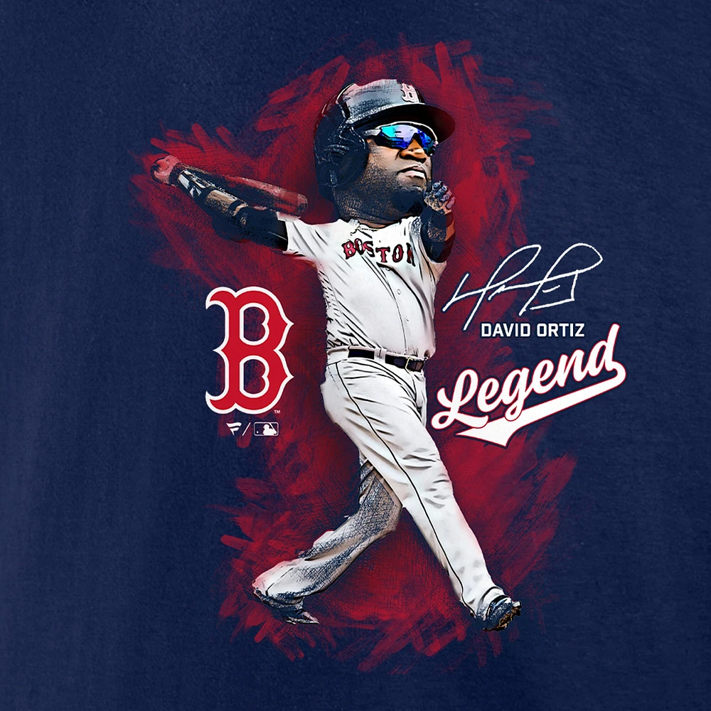 T-shirt graphique Fanatics David Ortiz pour hommes, bleu marine, légende des Red Sox de Boston