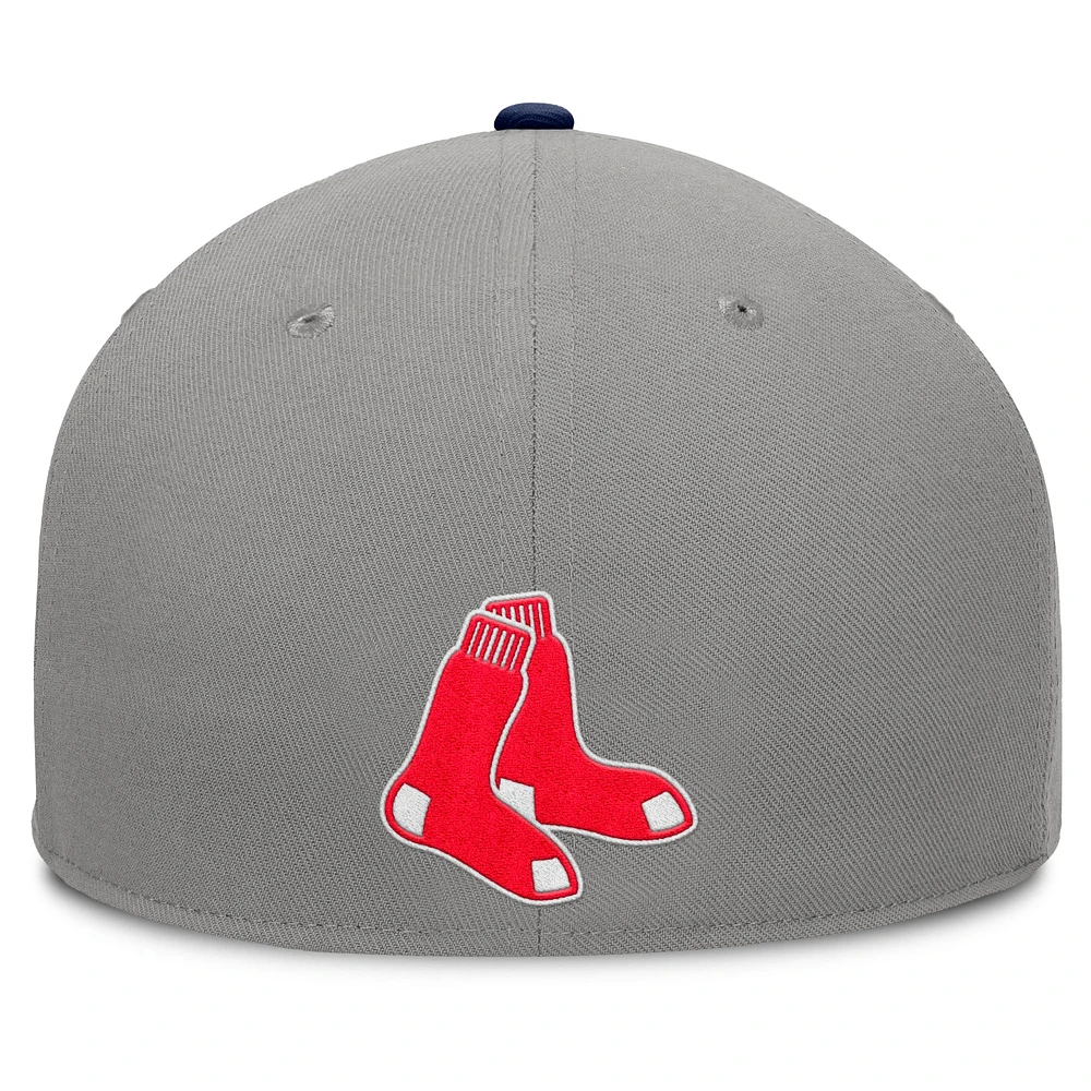 Men's Fanatics Gray/Navy Boston Red Sox Clubhouse Dugout Fitted Hat