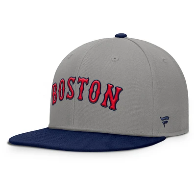 Men's Fanatics Gray/Navy Boston Red Sox Clubhouse Dugout Fitted Hat