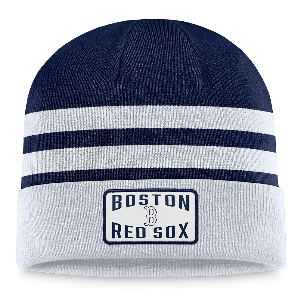 Bonnet en tricot à revers gris Boston Red Sox Fanatics pour hommes