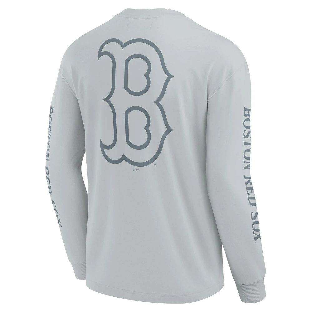 T-shirt à manches longues gris Fanatics pour hommes Boston Red Sox Elements Strive