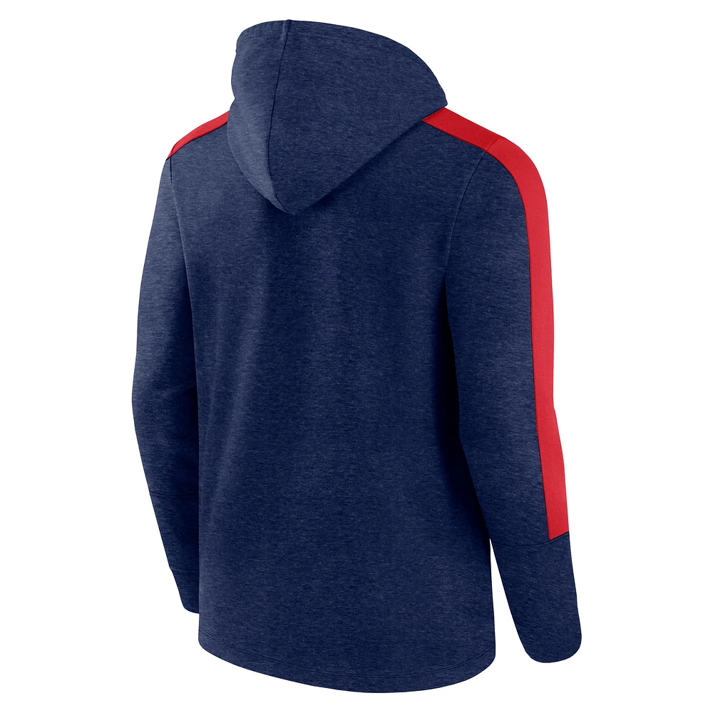 Sweat à capuche zippé en polaire bleu marine chiné Boston Red Sox Gains Fanatics pour homme