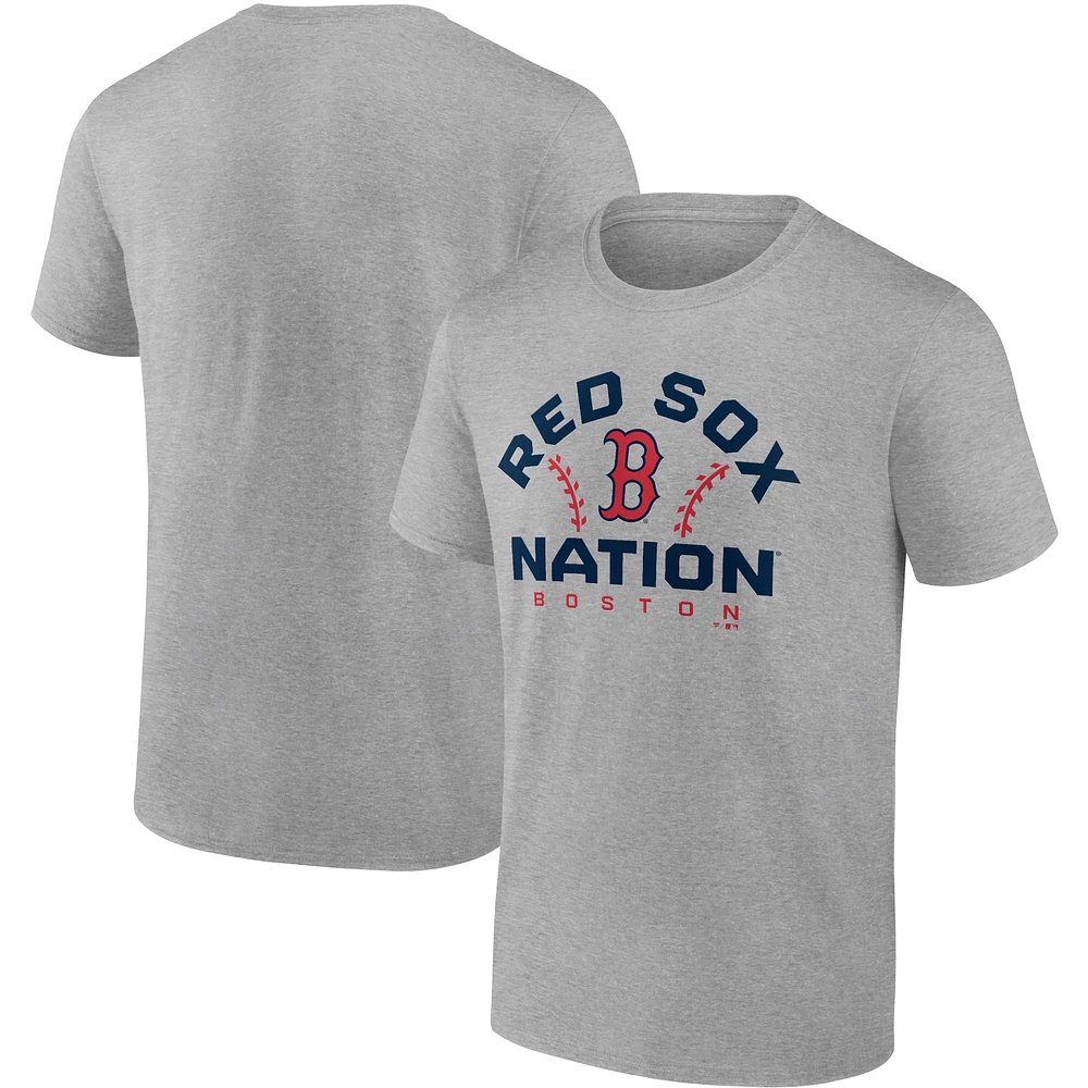 Men's Fanatics Heathered Gray Boston Red Sox Iconic Go for Two T-Shirt