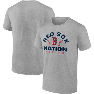 T-shirt emblématique Go for Two des Red Sox de Boston Fanatics pour hommes, gris chiné