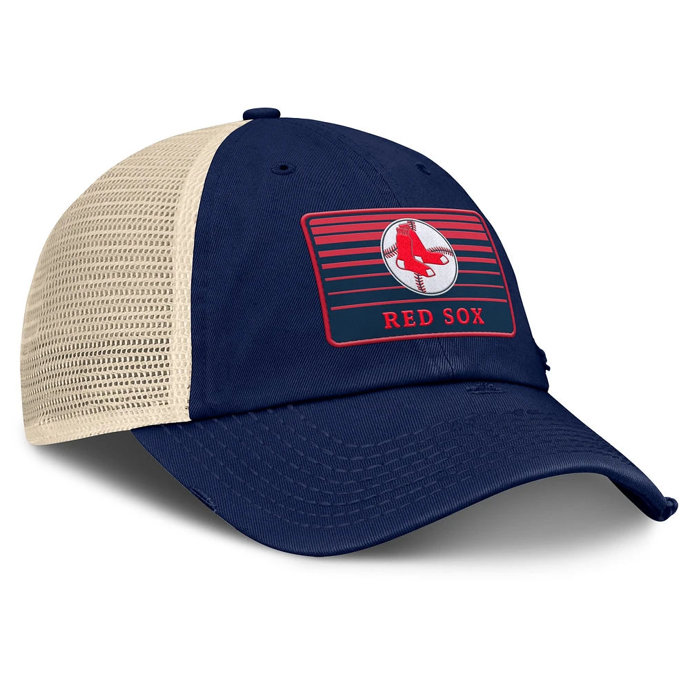 Men's Fanatics  Navy/Natural Boston Red Sox Cooperstown Collection Eastbound Mesh Adjustable Hat
