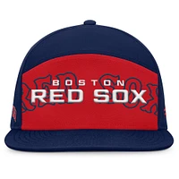 Casquette Snapback Fanatics bleu marine/rouge Boston Red Sox Clubhouse Splitter pour homme