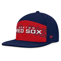 Casquette Snapback Fanatics bleu marine/rouge Boston Red Sox Clubhouse Splitter pour homme